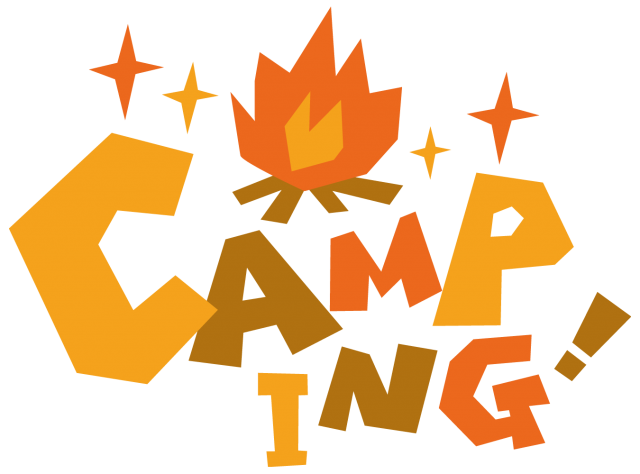 キャンピング Camping 英語ポップロゴ 無料イラスト素材 素材ラボ