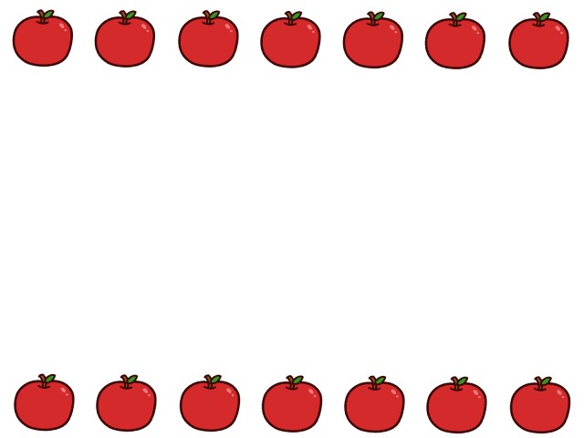 かわいいリンゴのラインフレーム 無料イラスト素材 素材ラボ