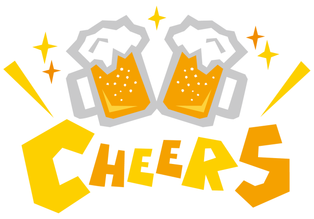 Cheers チアーズ 乾杯 英語ポップロゴ 無料イラスト素材 素材ラボ