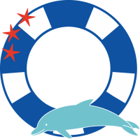 イルカと浮き輪の…