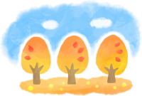 水彩秋の木