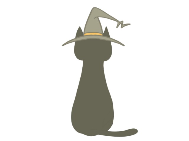 魔女帽子をかぶった猫のイラスト 無料イラスト素材 素材ラボ