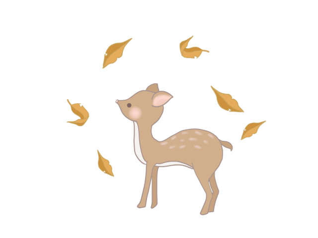 小鹿と葉っぱのイラスト 無料イラスト素材 素材ラボ