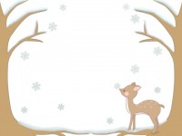 小鹿と雪のフレー…