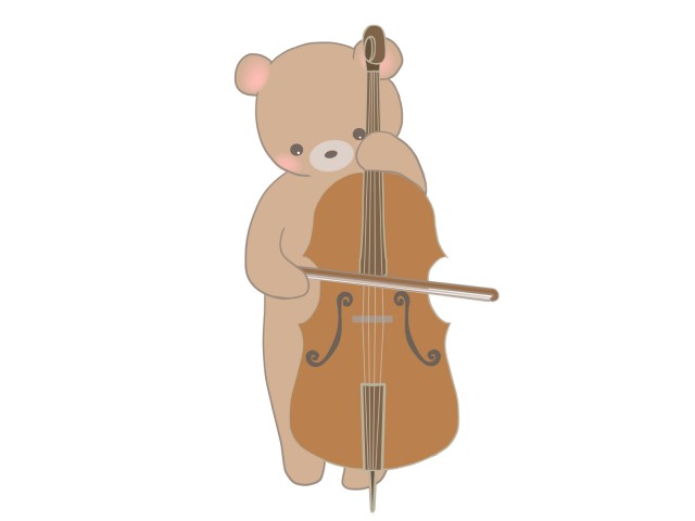 チェロを弾くクマのイラスト 無料イラスト素材 素材ラボ