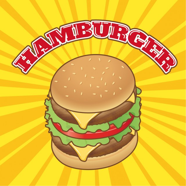 ハンバーガーpop ファストフード ジャンクフード 軽食 ハンバーグ ファーストフード 無料イラスト素材 素材ラボ