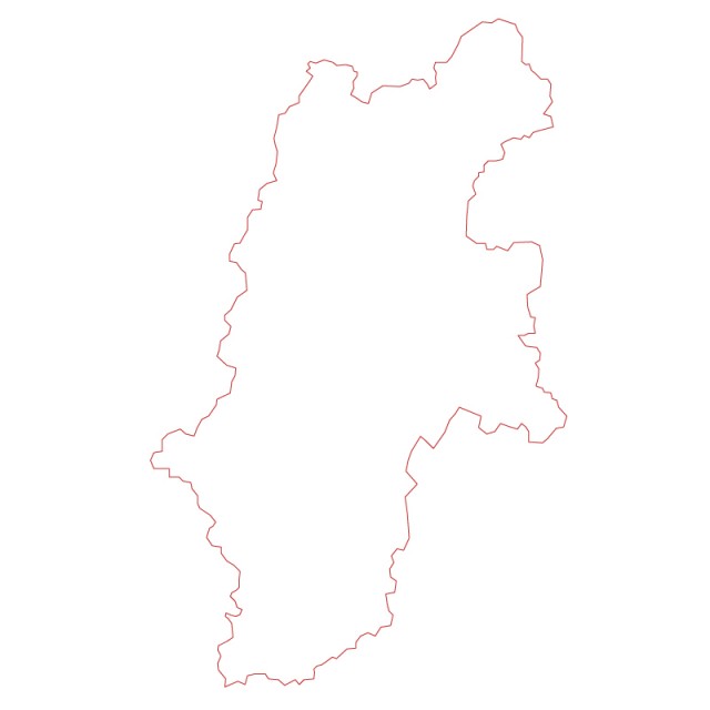長野県のシルエットで作った地図イラスト 赤線 無料イラスト素材 素材ラボ