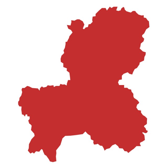 岐阜県のシルエットで作った地図イラスト 赤塗り 無料イラスト素材 素材ラボ