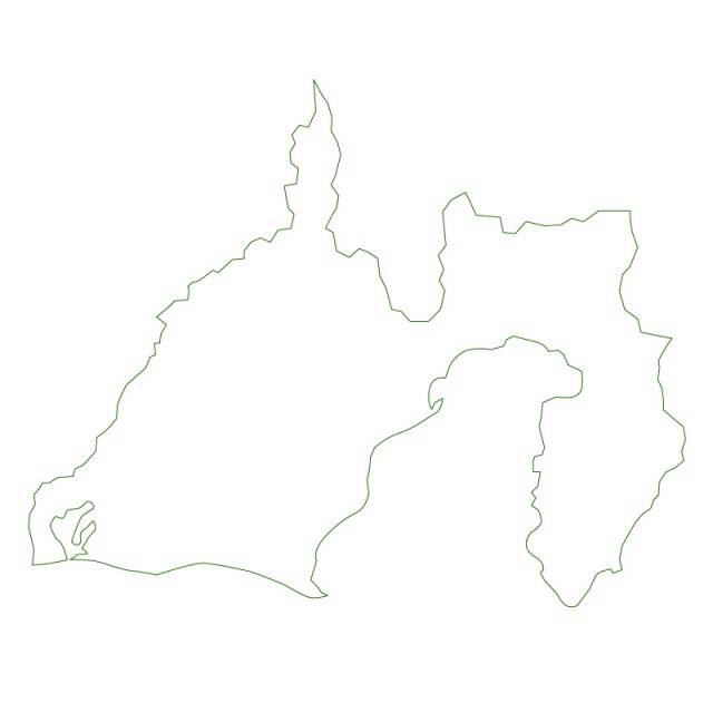 静岡県のシルエットで作った地図イラスト 緑線 無料イラスト素材 素材ラボ