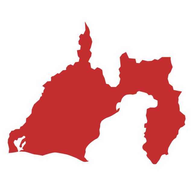 静岡県のシルエットで作った地図イラスト 赤塗り 無料イラスト素材 素材ラボ