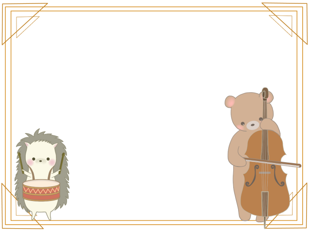 楽器をもつハリネズミとクマフレーム 無料イラスト素材 素材ラボ 楽器をもつハリネズミとクマフレーム 無料イラスト素材 素材ラボ