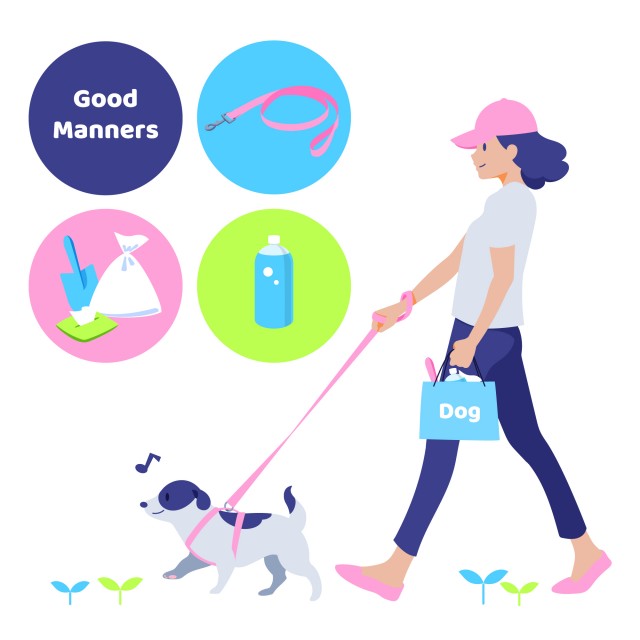 犬の散歩マナー１ 無料イラスト素材 素材ラボ