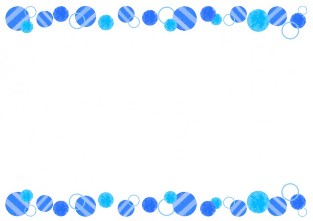 青い水彩水玉フレーム 透過png 無料イラスト素材 素材ラボ