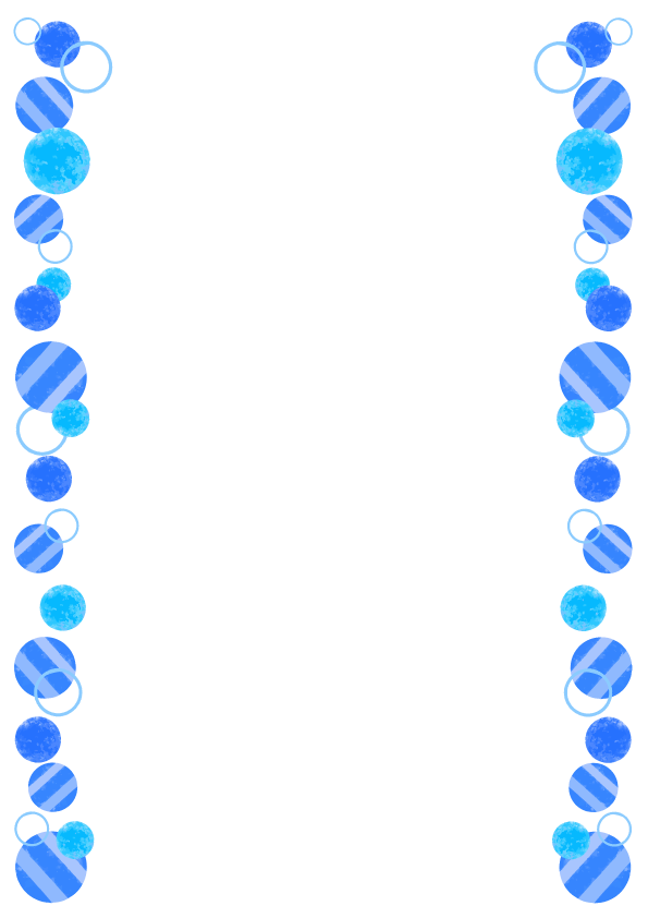 縦向きの青い水彩水玉フレーム 透過png 無料イラスト素材 素材ラボ