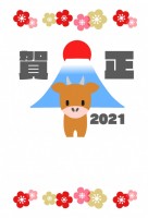 富士山と牛202…