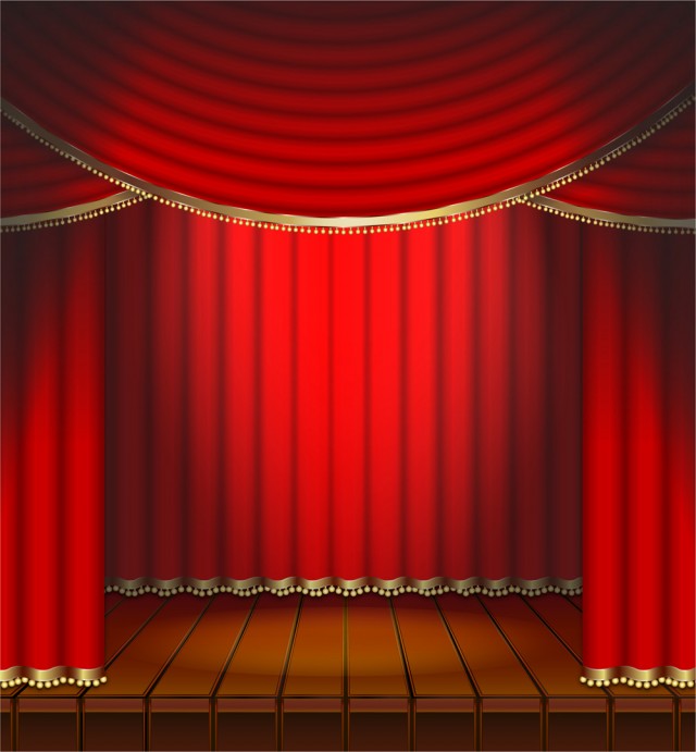 舞台の赤いカーテン Cs4ai Jpg 無料イラスト素材 素材ラボ