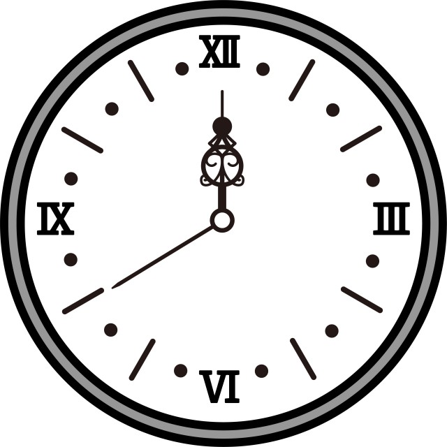 正午を指す時計のイメージ ベクター 無料イラスト素材 素材ラボ