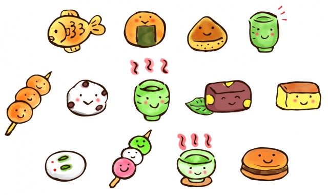 ほのぼの和菓子のイラスト２ 無料イラスト素材 素材ラボ