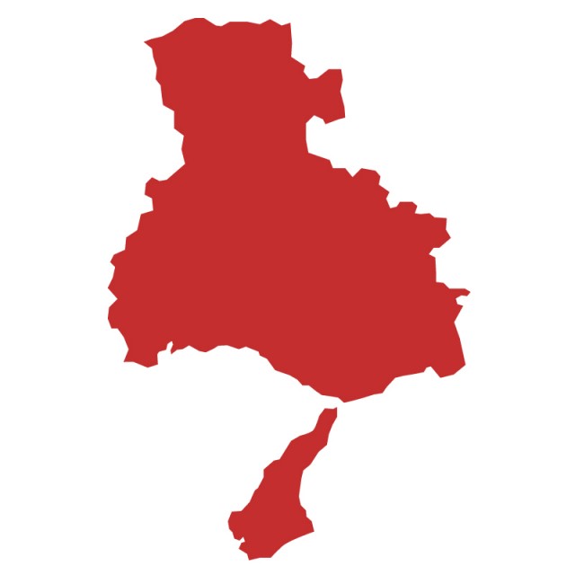 兵庫県のシルエットで作った地図イラスト 赤塗り 無料イラスト素材 素材ラボ