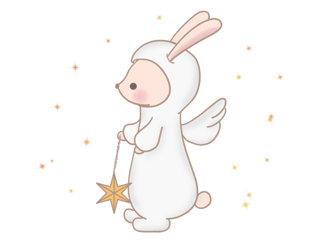 天使姿のウサギ 無料イラスト素材 素材ラボ