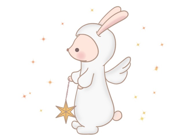 天使姿のウサギ 無料イラスト素材 素材ラボ