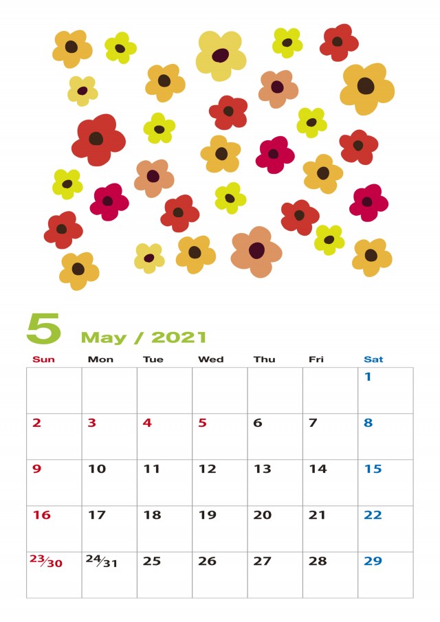21年のカレンダー 北欧の伝統柄シンプルな 5月 無料イラスト素材 素材ラボ