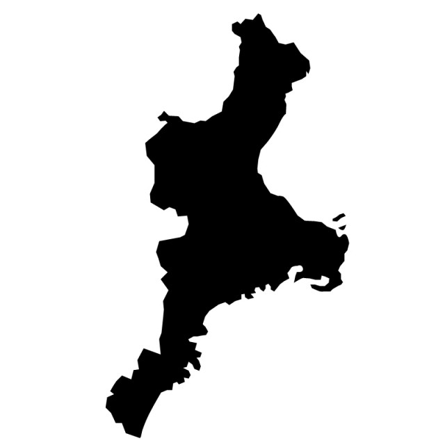 三重県のシルエットで作った地図イラスト 黒塗り 無料イラスト素材 素材ラボ
