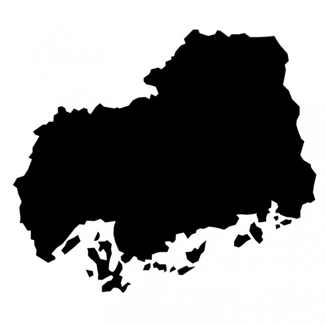広島県のシルエットで作った地図イラスト 黒塗り 無料イラスト素材 素材ラボ