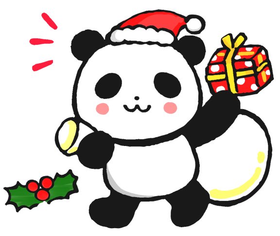 クリスマスのパンダのイラスト２ 無料イラスト素材 素材ラボ