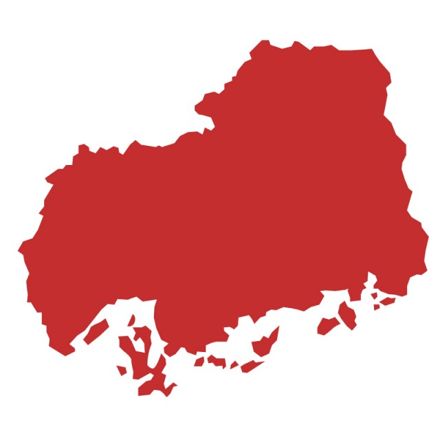 広島県のシルエットで作った地図イラスト 赤塗り 無料イラスト素材 素材ラボ