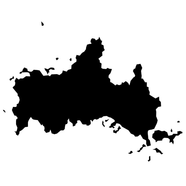 山口県のシルエットで作った地図イラスト 黒塗り 無料イラスト素材 素材ラボ