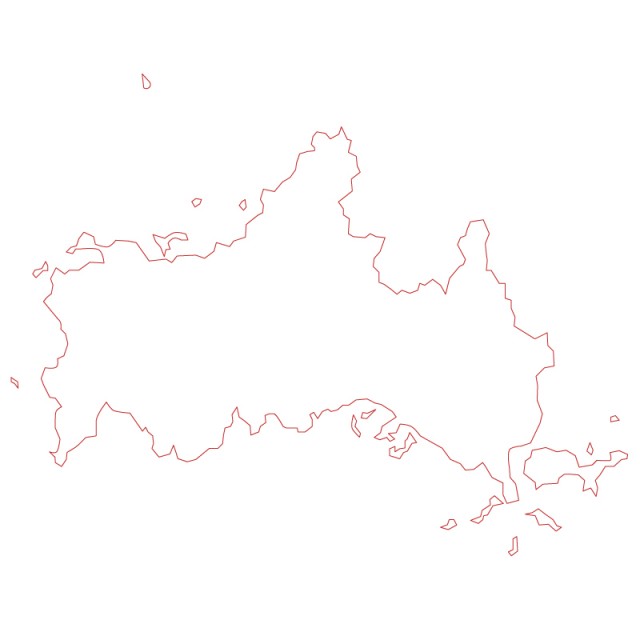 山口県のシルエットで作った地図イラスト 赤線 無料イラスト素材 素材ラボ