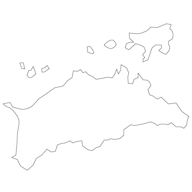 香川県のシルエットで作った地図イラスト 黒線 無料イラスト素材 素材ラボ