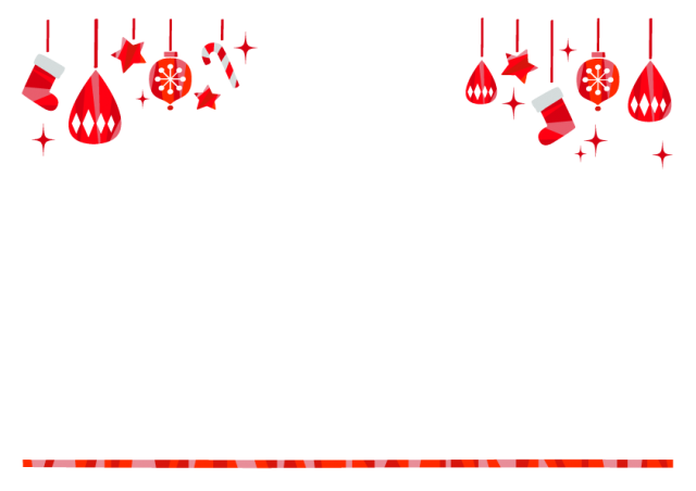 クリスマス 赤いオーナメントフレーム 透過png 無料イラスト素材 素材ラボ