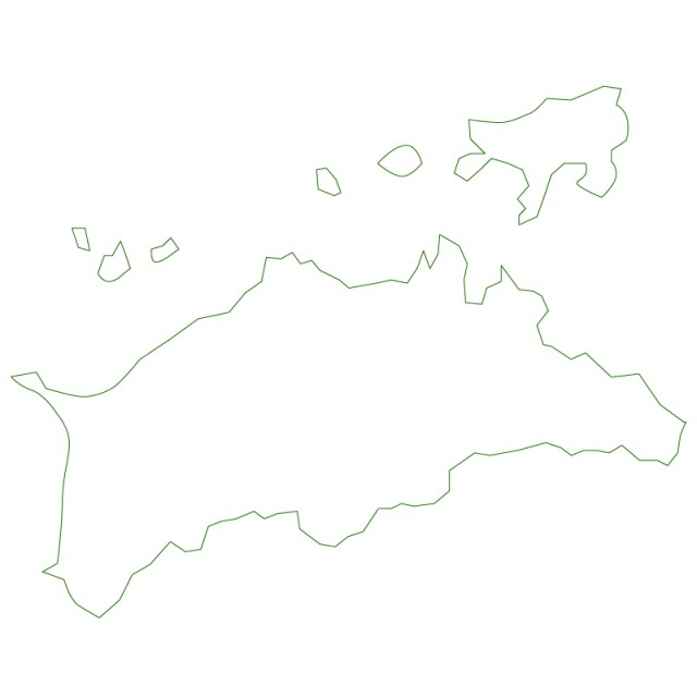 香川県のシルエットで作った地図イラスト 緑線 無料イラスト素材 素材ラボ