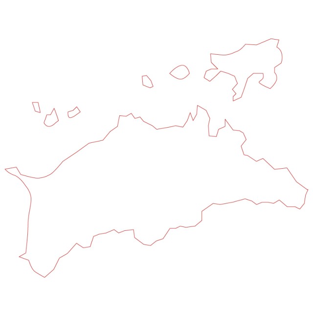 香川県のシルエットで作った地図イラスト 赤線 無料イラスト素材 素材ラボ