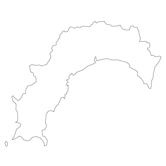高知県のシルエットで作った地図イラスト 黒線 無料イラスト素材 素材ラボ