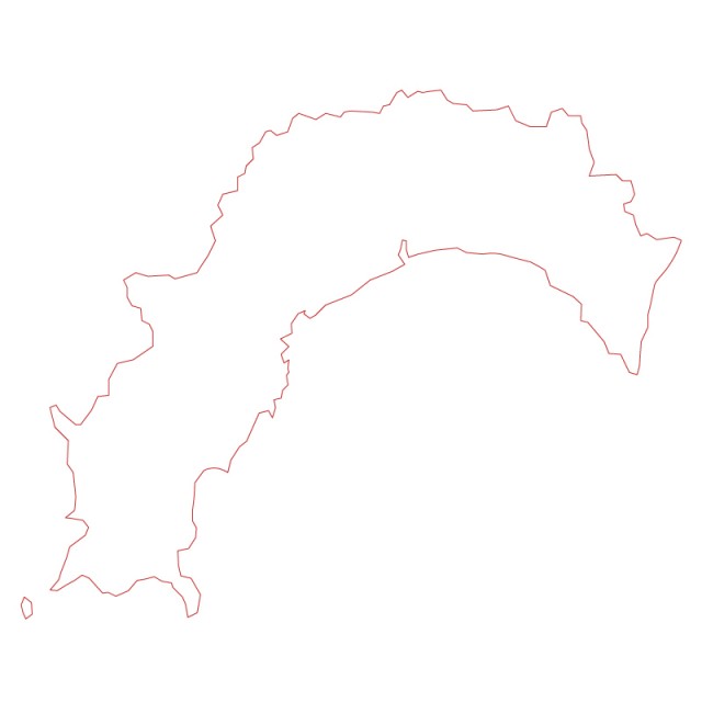 高知県のシルエットで作った地図イラスト 赤線 無料イラスト素材 素材ラボ