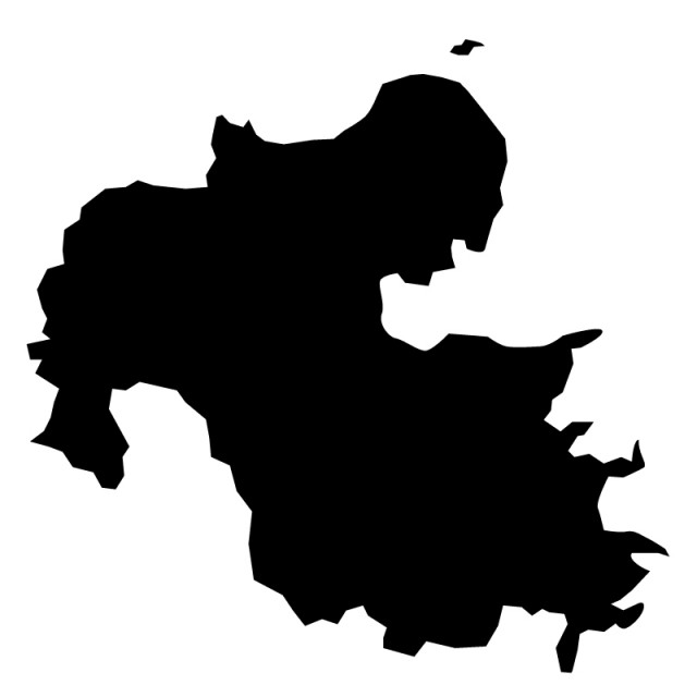大分県のシルエットで作った地図イラスト 黒塗り 無料イラスト素材 素材ラボ
