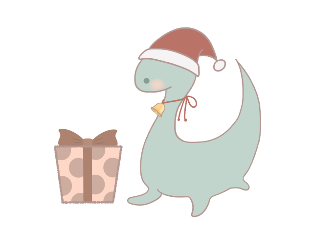 恐竜とプレゼント クリスマス 無料イラスト素材 素材ラボ
