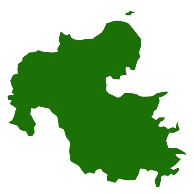 大分県のシルエットで作った地図イラスト 緑塗り 無料イラスト素材 素材ラボ