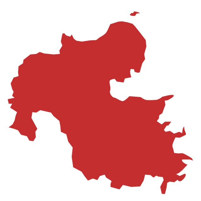 大分県のシルエットで作った地図イラスト 赤塗り 無料イラスト素材 素材ラボ