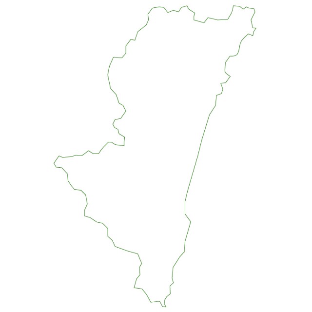 宮崎県のシルエットで作った地図イラスト 緑線 無料イラスト素材 素材ラボ