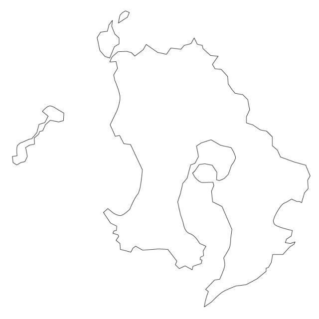 鹿児島県のシルエットで作った地図イラスト 黒線 無料イラスト素材 素材ラボ