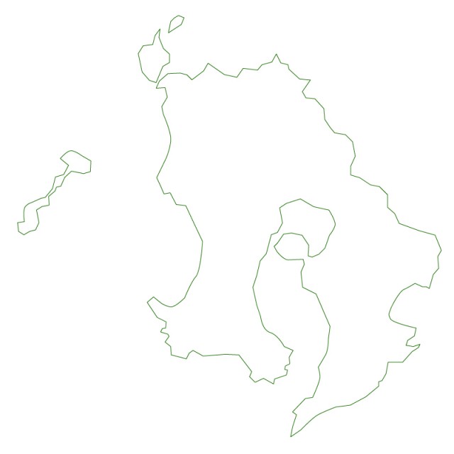 鹿児島県のシルエットで作った地図イラスト 緑線 無料イラスト素材 素材ラボ