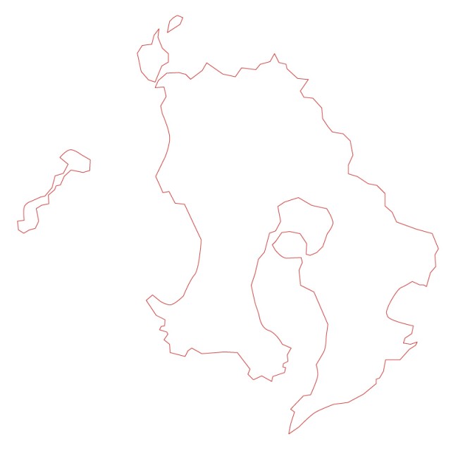 鹿児島県のシルエットで作った地図イラスト 赤線 無料イラスト素材 素材ラボ