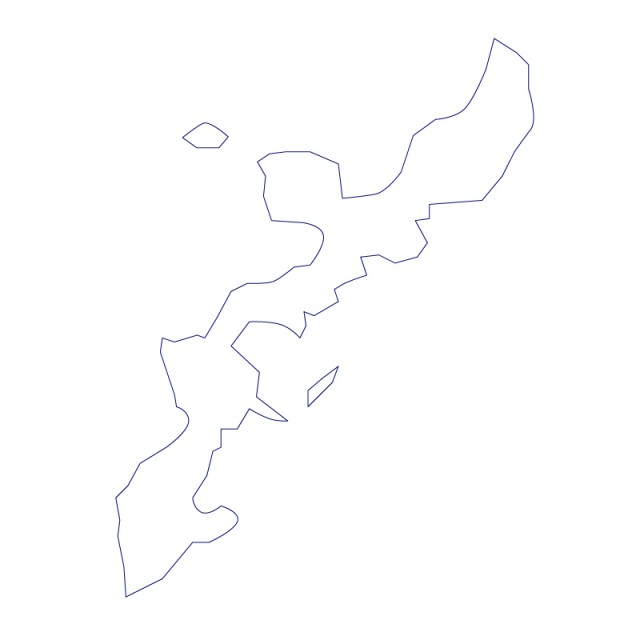 沖縄県のシルエットで作った地図イラスト 青線 無料イラスト素材 素材ラボ