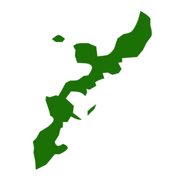 沖縄県のシルエットで作った地図イラスト 緑塗り 無料イラスト素材 素材ラボ