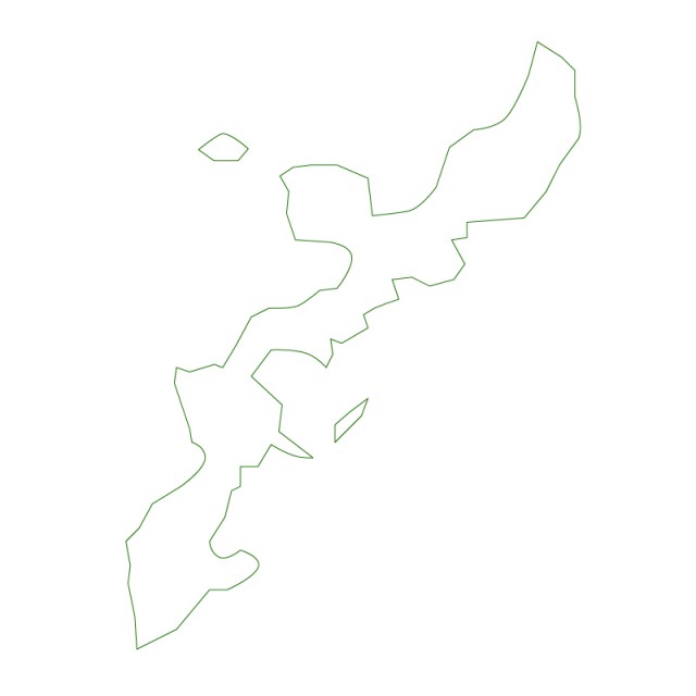 沖縄県のシルエットで作った地図イラスト 緑線 無料イラスト素材 素材ラボ