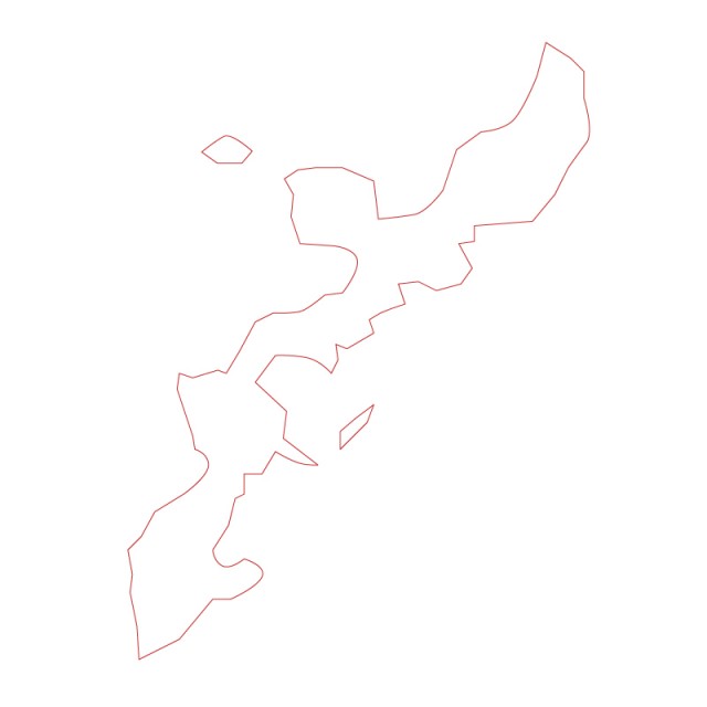 沖縄県のシルエットで作った地図イラスト 赤線 無料イラスト素材 素材ラボ